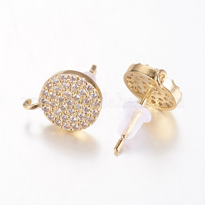 Латунные серьги-гвоздики из циркония ZIRC-E132-13A-G-1