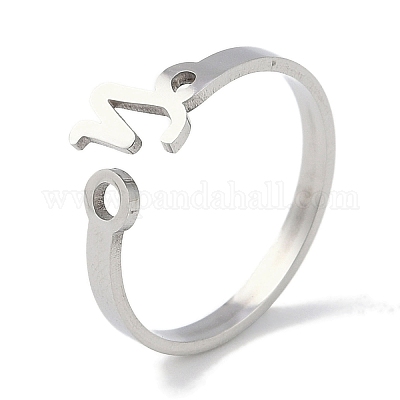 Не тускнеющее открытое кольцо-манжета из нержавеющей стали 304 созвездия для женщин RJEW-L122-001P-05-1