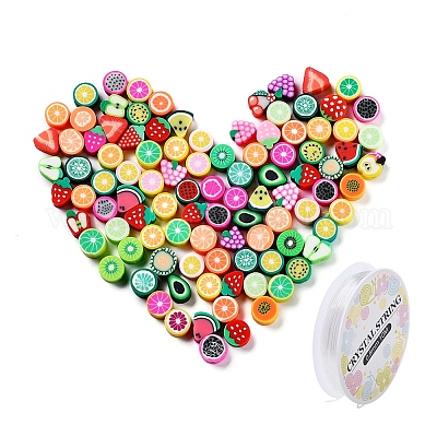 100шт ручной работы из полимерной глины фруктовые тематические бусины DIY-YW0002-40-1