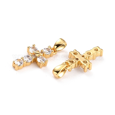 Латунные микро проложить кубический цирконий подвеска ZIRC-P089-21-1