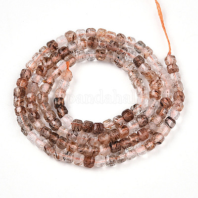 Нити бусин из рутилированного кварца из натурального черного золота G-T141-59-1