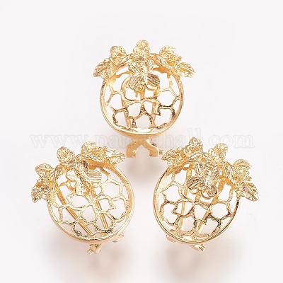 Латунь серьги EJEW-P160-02G-NF-1