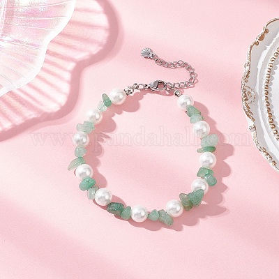 3 шт. браслеты из натуральных смешанных драгоценных камней и круглых бусин BJEW-JB12317-1