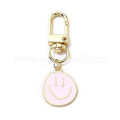 Улыбающееся лицо подвеска из эмали KEYC-WH0036-08LG-06-1