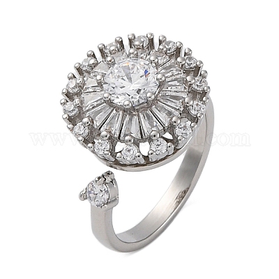 Вращающиеся открытые манжеты-кольца для женщин с изображением подсолнечника&nbsp;LS-RJEW-C118-10P-1