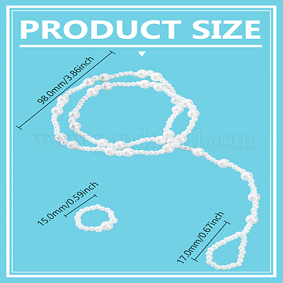 Наборы колец и браслетов для щиколотки с круглыми бусинами из искусственного жемчуга&nbsp;AJEW-LP0007-60-1