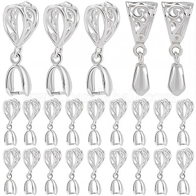 30 шт. филигранный держатель для подвески из латуни с покрытием KK-SP0002-02-1