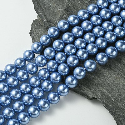 Экологичные стеклянные жемчужные бусины HY-A008-12mm-RB015-1