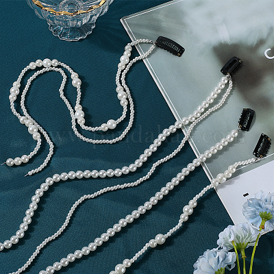 4шт 4 вида пластиковых жемчужин с железными заколками для волос&nbsp;OHAR-GF0001-36-1