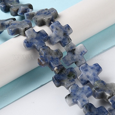 Натуральное синее пятно нитки из бисера яшмы G-M418-B09-01-1