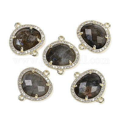 Натуральный лабрадорит ограненные овальные звенья G-B126-01G-07-1