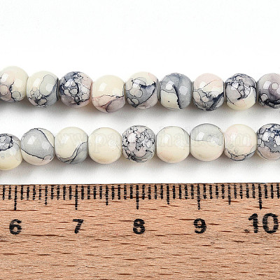 Выпечка окрашенные стеклянные бусины пряди X1-DGLA-N003-6mm-C05-1