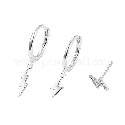 Набор из 3 s925 серебряных блестящих серег-гвоздиков в винтажном стиле ZH5112-2-1