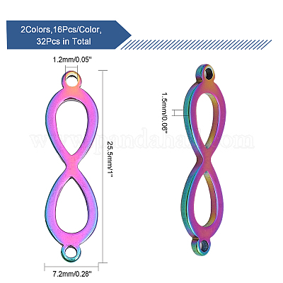 32 шт. 2 цвета 201 нержавеющая сталь соединительные подвески FIND-CA0007-69-1