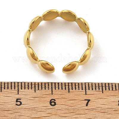 Круглые открытые манжетные кольца из нержавеющей стали 304 RJEW-R014-02G-05-1