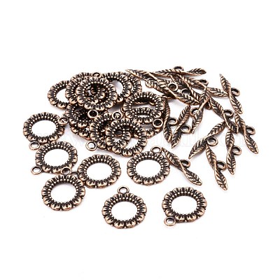 Застежки тоггл в тибетском стиле  RLF11359Y-NF-1