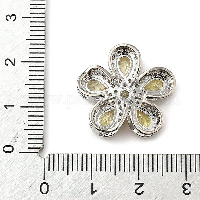 Звенья из латуни с одним лепестком и кубическим цирконием в виде многорядного цветка KK-I276-30P-1