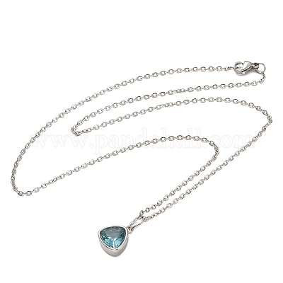 Колье с подвеской из треугольного кубического циркония NJEW-F303-01P-1