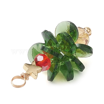 Стеклянные подвески с медной проволокой PALLOY-JF02705-1