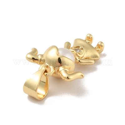 Латунные микропаве прозрачные подвески с фианитом KK-B059-12G-1