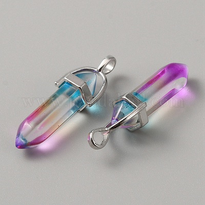 Стеклянные двойные заостренные подвески G-WH0016-41E-1