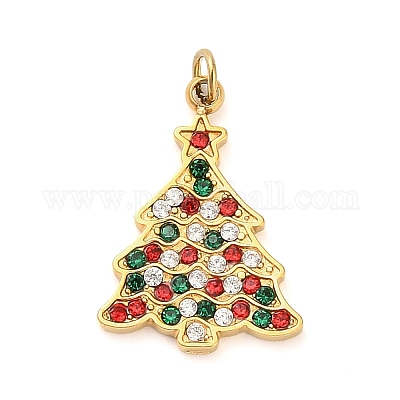 Подвески со стразами из нержавеющей стали 304 FIND-I062-01G-01-1