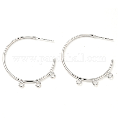 Серьги-гвоздики с латунным кольцом KK-K351-26P-1