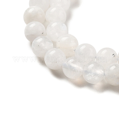 Круглые бусины из натурального радужного лунного камня G-M304-06-5mm-1