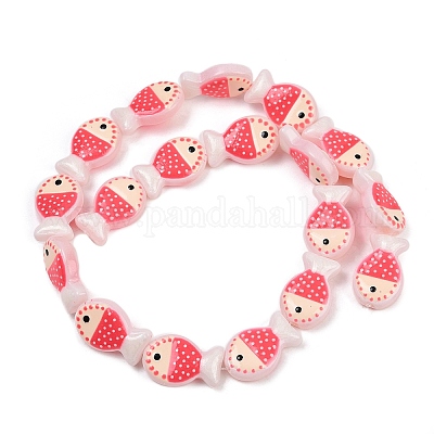 Выпечка окрашенные стеклянные бусины LAMP-F036-02B-1