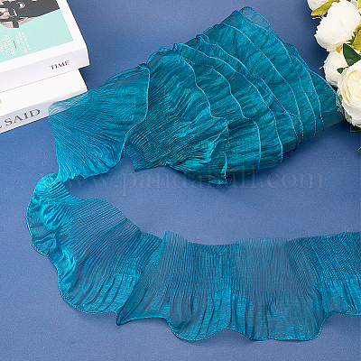 10 ярд прозрачного полиэстерового кружева с плиссировкой OCOR-GF0004-74C-1