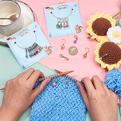 2 набор из 2 стеклянных жемчужин и самодельных бусин из полимерной глины для фиксации стежков HJEW-NB0002-08-1