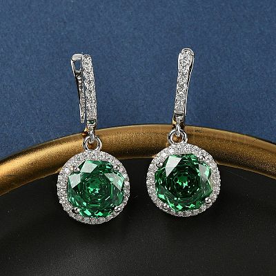 925 стерлингового серебра микро проложить кубического циркония серьги обруча EJEW-B147-01A-02-1