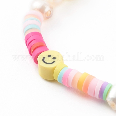 Браслеты хейши из полимерной глины ручной работы стрейч из бисера X-BJEW-JB06143-05-1