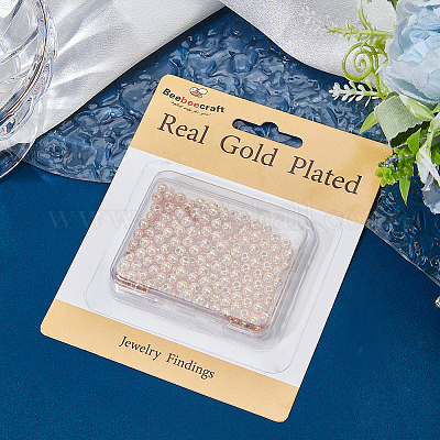 200 шт. латунные бусины с покрытием стойки KK-BBC0011-15B-1