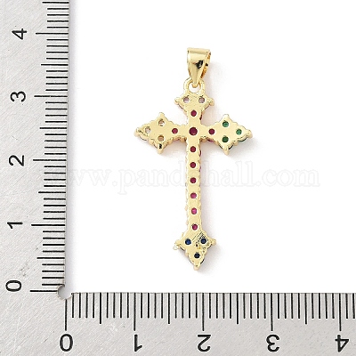 Латунные микропаве прозрачные подвески с фианитом KK-B141-01G-1