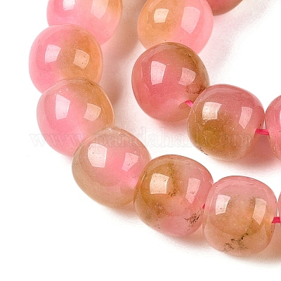 Окрашенные природные белый нефрит бисер пряди G-T138-D10-1