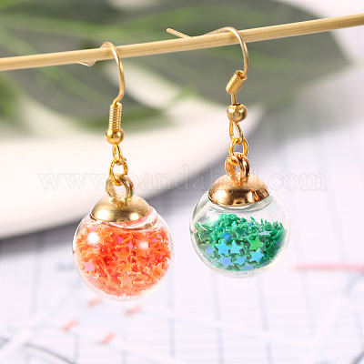45 шт. 15 цвета подвески из стеклянных шариков GLAA-YW0001-17-1