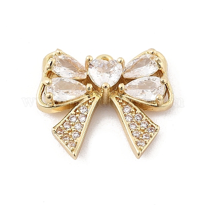 Латунные микропаве прозрачные подвески с фианитом KK-K371-29C-G-1