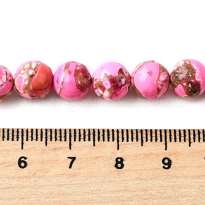 Нити окрашенных бусин из натурального магнезита G-L617-D01-8mm-06-1