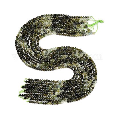 Нити бусин из натурального зеленого турмалина G-G302-A01-4mm-1