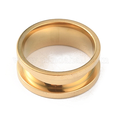 Кольцо для пальца из нержавеющей стали 201 с рифлением RJEW-WH0004-32A-G-1