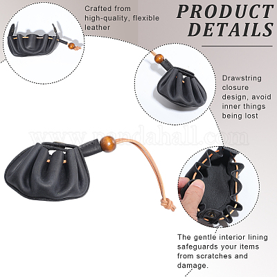 Кошельки для монет из коровьей кожи с завязками&nbsp;AJEW-WH20049-45C-1