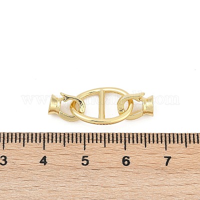 Овальные латунные раскладывающиеся застежки KK-U062-43G-1