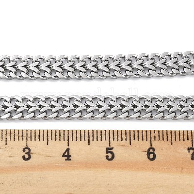 Ожерелья из нержавеющей стали 304 из пшеничной цепи для женщин NJEW-U019-01P-1