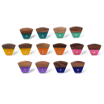 Серьги-гвоздики из смолы и ореха MAK-N032-028A-1