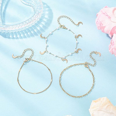 Браслеты из круглого АБС-пластика с бусинами из искусственного жемчуга и стальных тросов 304 BJEW-JB12452-03-1