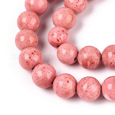 Окрашенные синтетические нити окаменелых бусин G-T139-8mm-66D-1