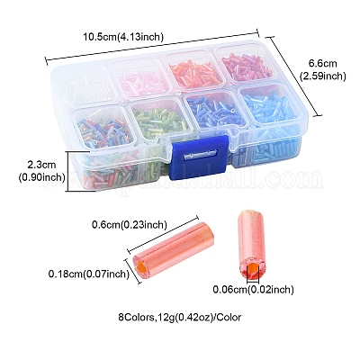 96 г 8 цвета прозрачные цвета радуги стеклянные бусины из стекляруса SEED-YW0002-34-1