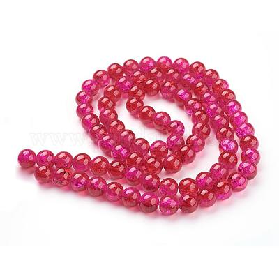 Окрашенного распылением треск стеклянные бусы нити CCG-Q002-10mm-08-1