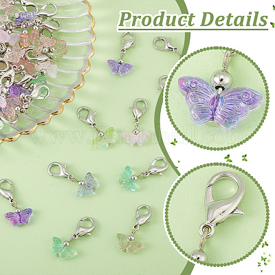 60шт 6 цвета стеклянный кулон HJEW-PH01915-1